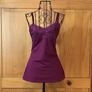 COPY - Burgundy Camisole with Lace Top